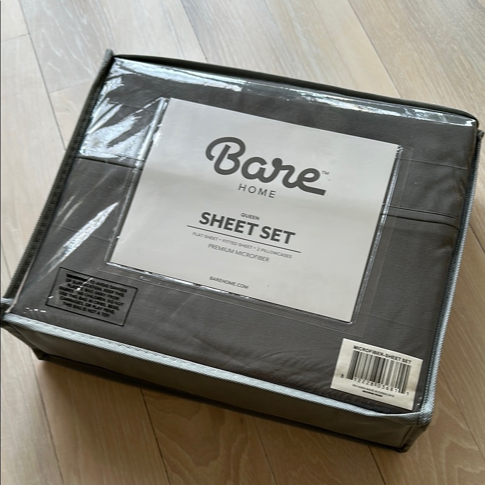 Bare Home Queen Gray Sheet Set – Ultra Soft Microfiber Bedding